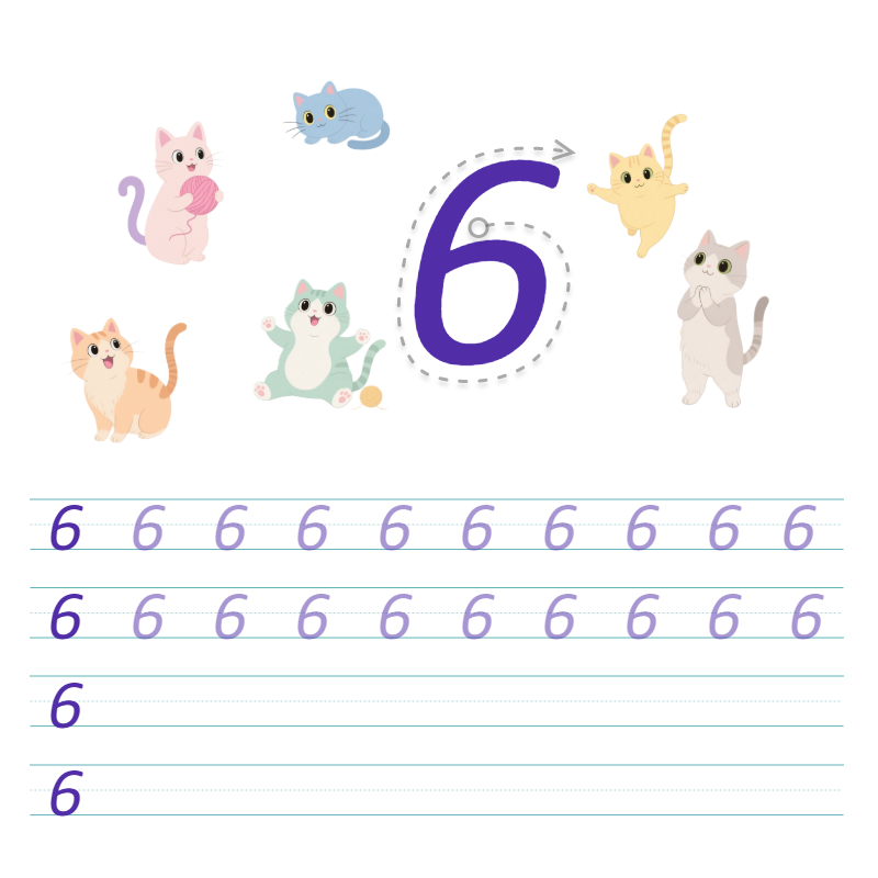 数字与字母 6 描线练习