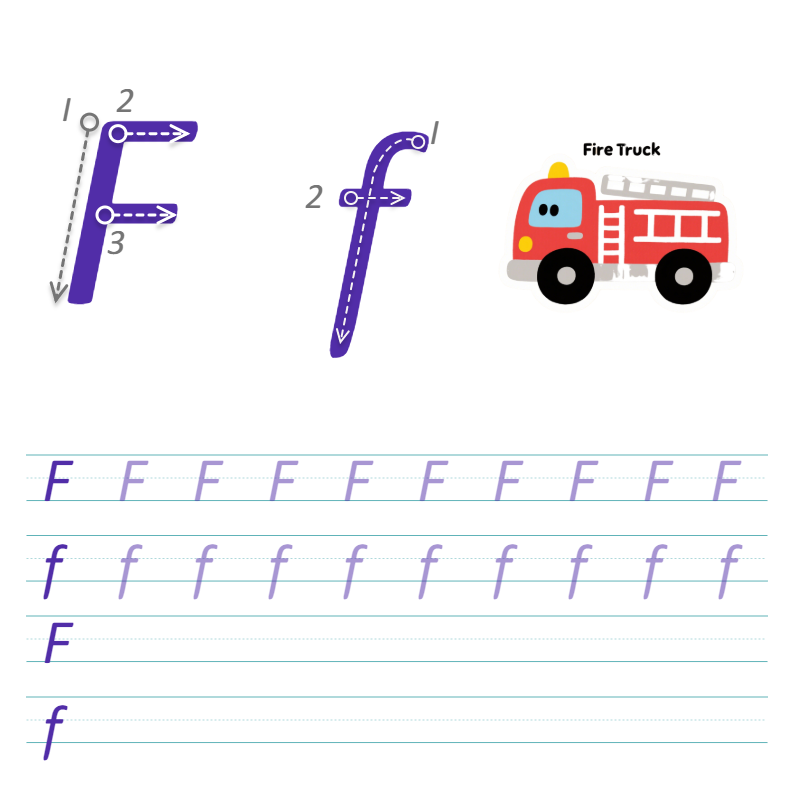 数字与字母 F 描线练习
