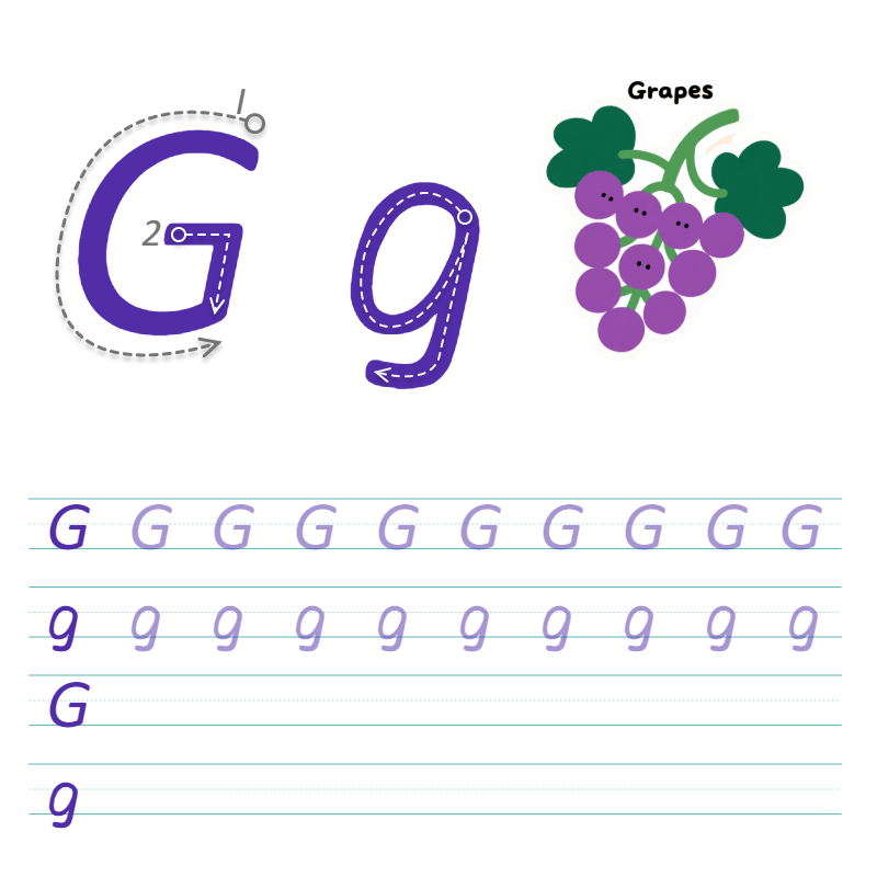 数字与字母 G 描线练习