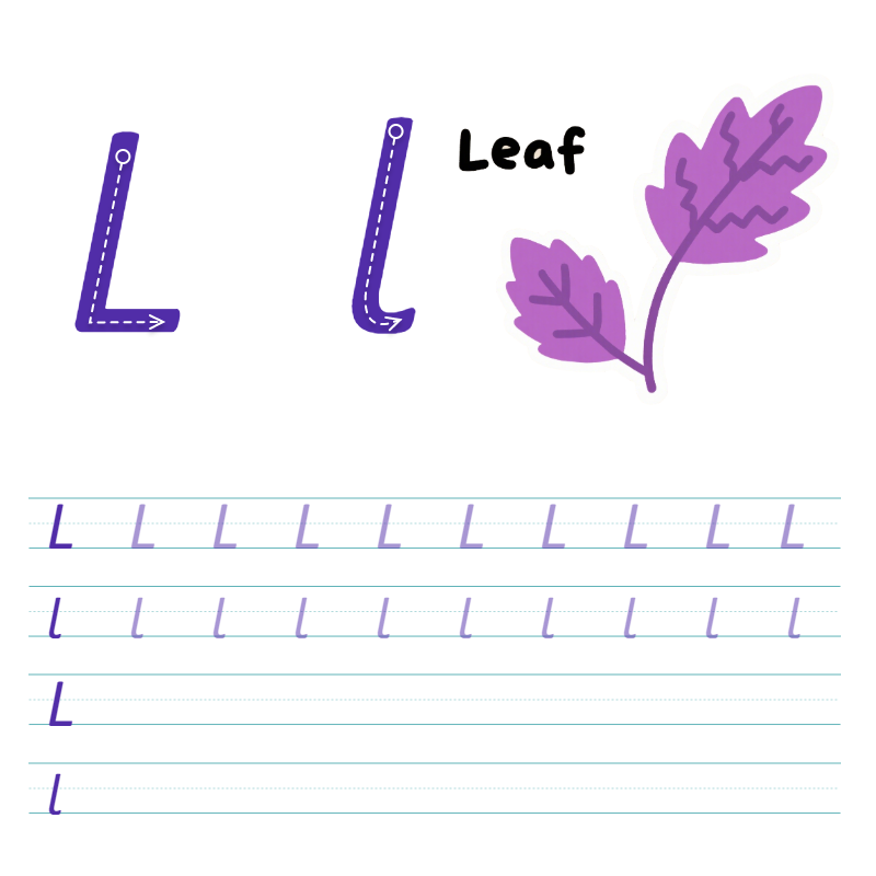 数字与字母 L 描线练习