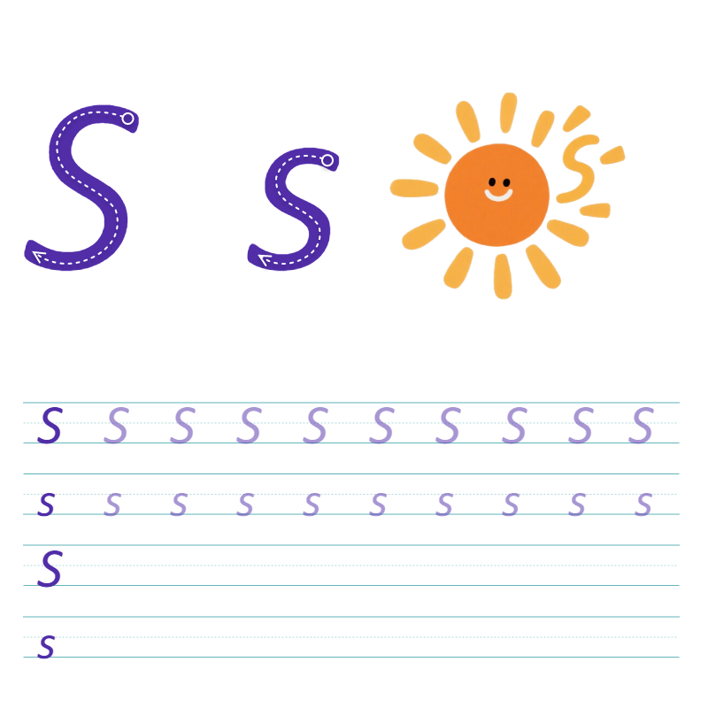 数字与字母 S 描线练习