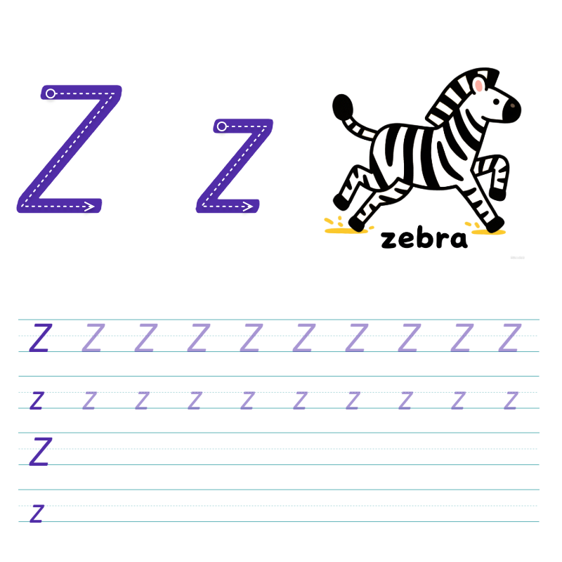 数字与字母 Z 描线练习